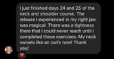 Relieve neck pain with somatic exercise course student review.