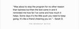 Accountability text reminders for somatic course client review.