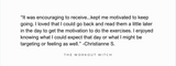 Daily motivation to complete somatic workout course client review.