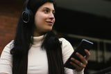 Woman listening to music.