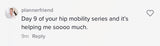 Hip mobility course by The Workout Witch client review and results
