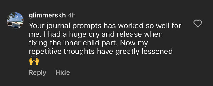 Journal prompts for trauma release review.