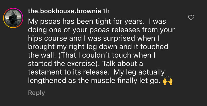 Hip relief exercise course client results. 