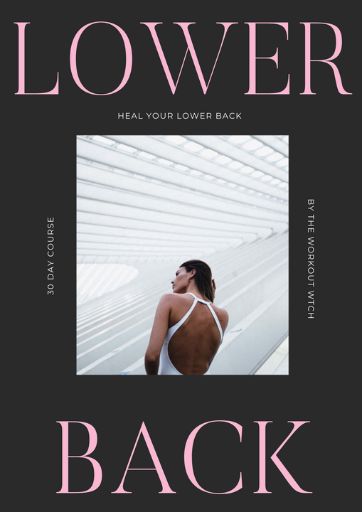 Exercises for lower back pain course by The Workout Witch. 
