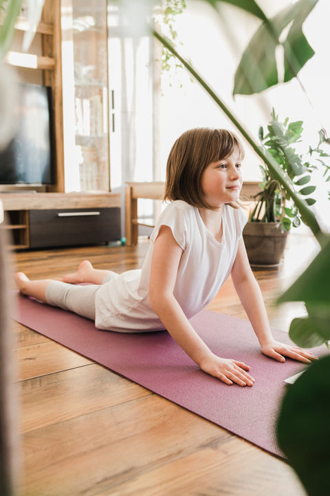 Girl stretching.