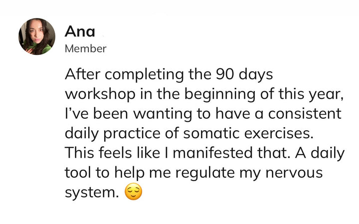 90 day workshop somatic exercise review on regulating nervous system for The Workout Witch membership