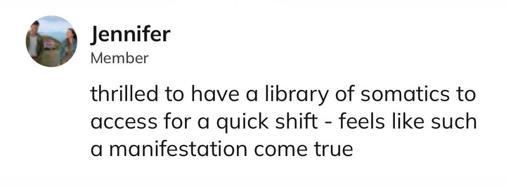 Library of somatic exercises client review from The Workout Witch