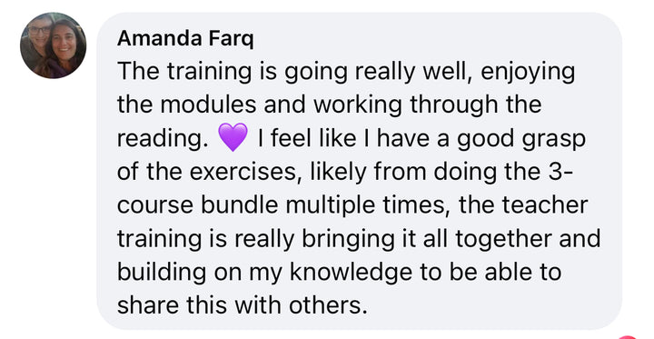 Somatic teacher certification program client review. 