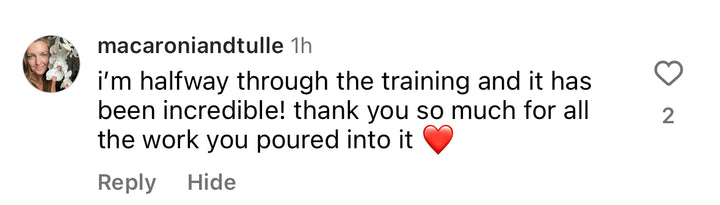 Certified somatic teacher training by The Workout Witch student testimonial.