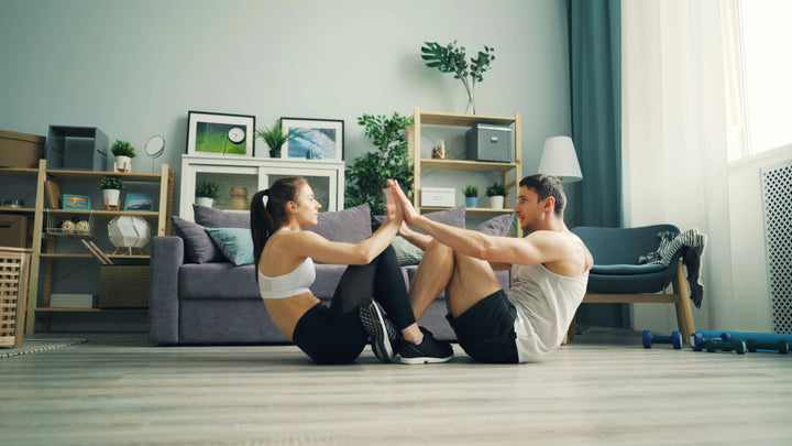 Somatic exercise app featuring two individuals exercising