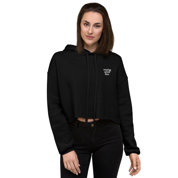 Resting Witch Face Crop Hoodie