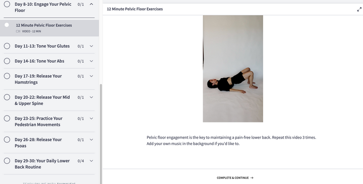 Liz Tenuto performing somatic exercises for upper back pain.