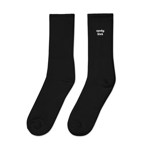 Spooky Bitch Embroidered Socks