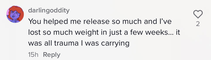 Trauma releasing course client review.
