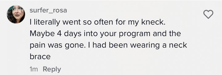 Neck pain relief course student results.